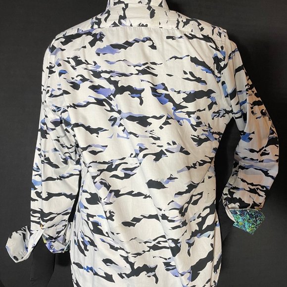 Robert Graham Blue and White Sport Shirt XL - Picture 2 of 3